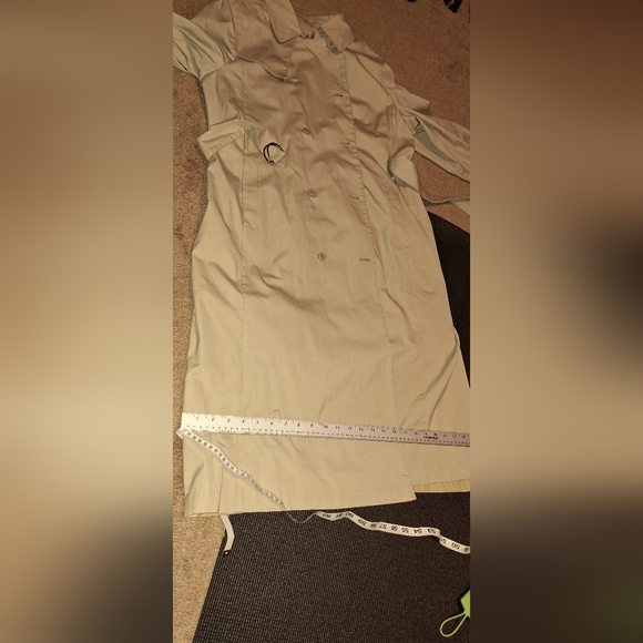 London Fog /VINTAGE  dbl breasted trench coat / khaki / 18 reg - Picture 15 of 16